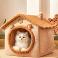 Elegant Pet House Bed – All-Season Comfort for Cats & Small Dogs