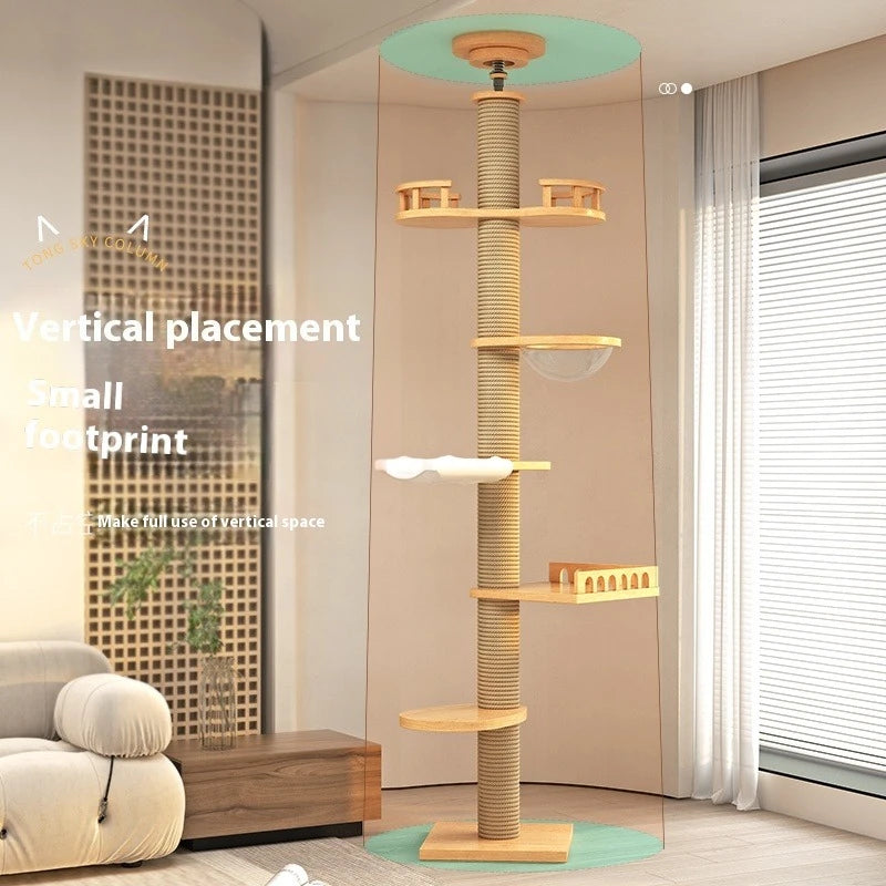 Elegant Floor-to-Ceiling Cat Tower – 5-Level Climbing & Resting Station