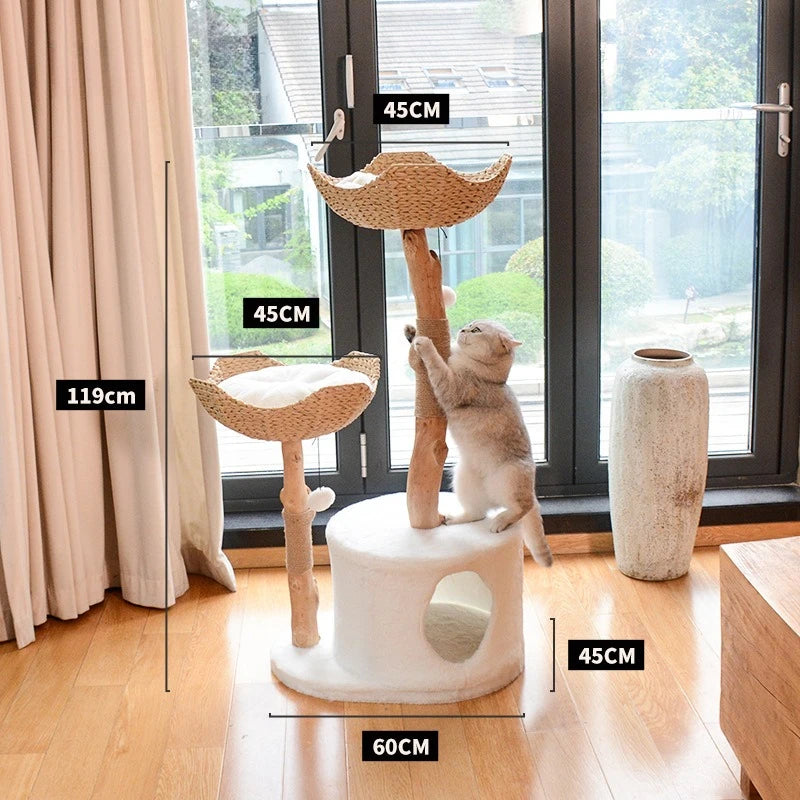 Luxury 3-Tier Cat Tree – Elegant Climbing & Resting Tower for Cats
