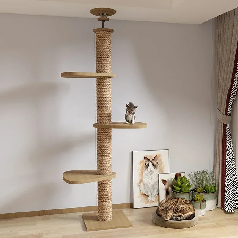 Elegant Floor-to-Ceiling Cat Tower – 5-Level Climbing & Resting Station